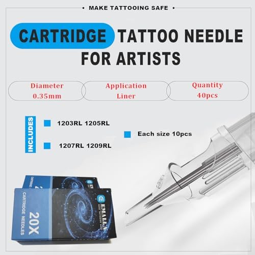 Emalla 40Pcs Mixed Size 1203RL 1205RL 1207RL 1209RL For Beginners Or Artists