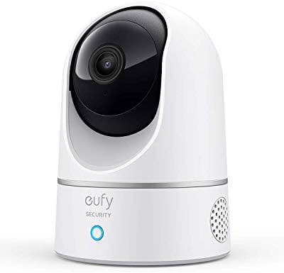eufy Security 2K Indoor Cam Pan & Tilt Home Security Indoor Camera Human and Pet AI Works with Voice Assistants Motion Tracking Night Vision MicroSD Card Required HomeBase Not Required (Renewed)