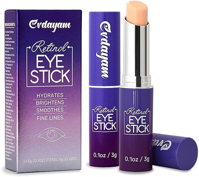 Eye Cream Stick for Dark Circles and Puffines – Under Eye Brightener Eye Balm Stick – Caffeine Eye Cream for Wrinkles Bags & Fine Lines – 2 Packs