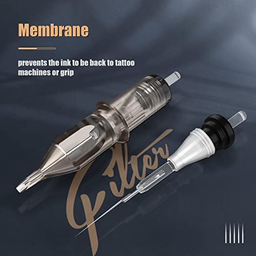 EZTAT2 50Pcs Tattoo Cartridge Needles Mixed #12 Standard Round Liner Assorted 3RL 5RL 7RL 9RL 11RL Rotary Tattoo Machine Supply