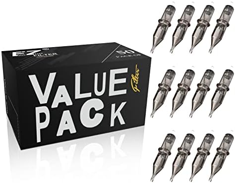 EZTAT2 50Pcs Tattoo Cartridge Needles Mixed #12 Standard Round Liner Assorted 3RL 5RL 7RL 9RL 11RL Rotary Tattoo Machine Supply