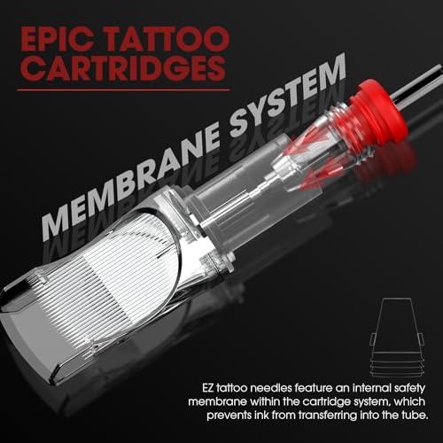 EZTAT2 EPIC Tattoo Cartridge Needles Large Curved Magnum 45RM #12 Standard Round Magnum Disposable Tattoo Needles 8Pcs For Professional Tattoo Pen Machine