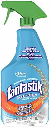 Fantastik All Purpose Cleaner and Disinfectant Spray with Bleach Bathroom and Kitchen Cleaner to Eliminate Tough Stains 650mL