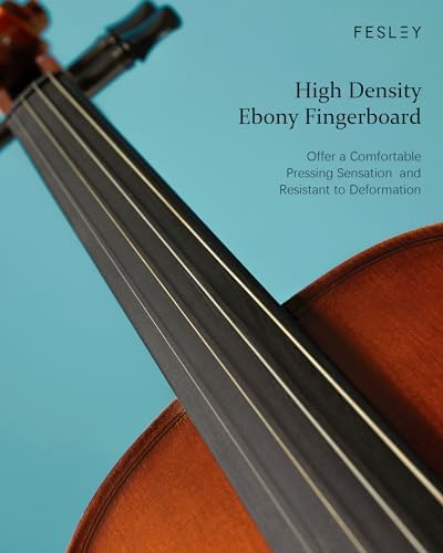 Fesley Violin Fiddle Full Set: 4/4 Matt Violin Kit For Beginners Acoustic Violin With Hard Case Solidwood Hand Made Starter Kit With Violin Bow Rosin Shoulder Rest Tuner Extra Strings