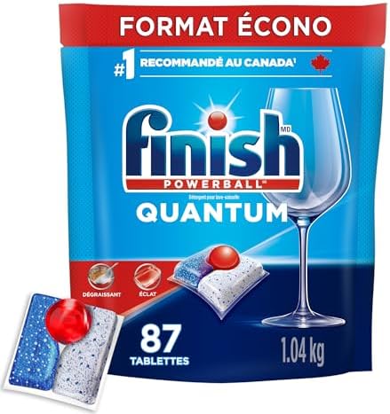 Finish® Quantum® Dishwasher Detergent Pods No Pre Sinse Needed For Deep Clean & Sparkling Shine 87 Tabs