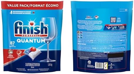 Finish® Quantum® Dishwasher Detergent Pods No Pre Sinse Needed For Deep Clean & Sparkling Shine 87 Tabs