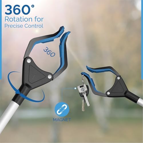 FitPlus PowerGrip T9 Grabber Tool Wide Jaw Foldable Steel Cable With 96 Grip Points For Firm Grip 32" With Magnet