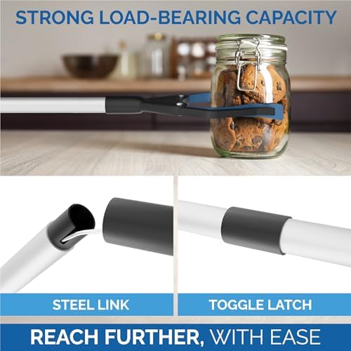 FitPlus PowerGrip T9 Grabber Tool Wide Jaw Foldable Steel Cable With 96 Grip Points For Firm Grip 32" With Magnet