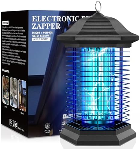 Fiveye Bug Zapper Outdoor Indoor Electric Mosquito Zapper with 18W Power & 4400V High-Voltage Coverage of 1/2 Acre 5ft Power Cord 3 Prong Plug Waterproof Fly Trap for Patio Backyard Garden