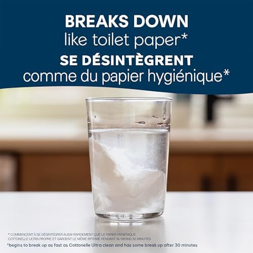 Flushable Wet Wipes; Cottonelle FreshCare; Biodegradable & Septic Safe; 8 Flip-Top Packs Of 42 (336 Wipes)