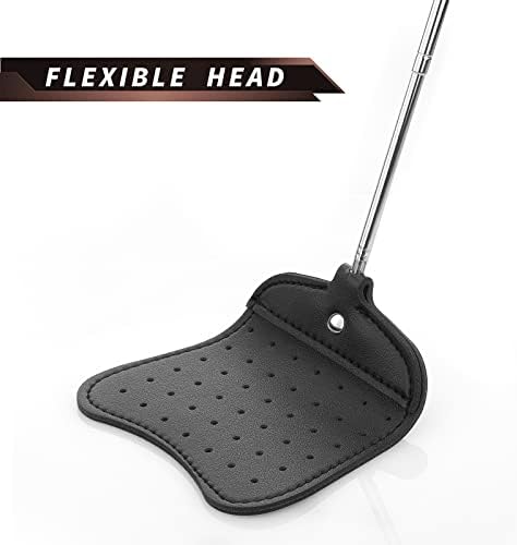 Foxany Leather Fly Swatter Telescopic Fly Swatters Heavy Duty Set Flexible Manual Flyswatters Pack Extendable Swatter With Long Stainless Steel Handle Indoor Outdoor