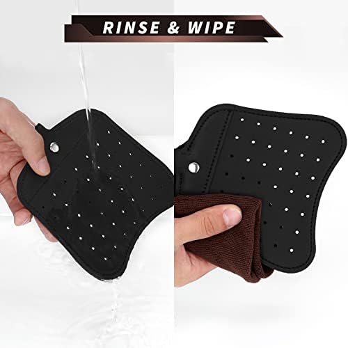 Foxany Leather Fly Swatter Telescopic Fly Swatters Heavy Duty Set Flexible Manual Flyswatters Pack Extendable Swatter With Long Stainless Steel Handle Indoor Outdoor