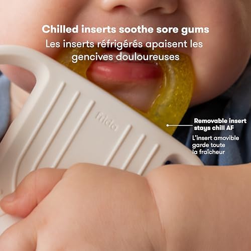 Frida Baby Silicone Teething Toys 4-in-1 Teether For Babies & Infants Teething Relief For 0-18 Months Not-Too-Cold-to-Hold Soothing Baby Teether BPA-Free