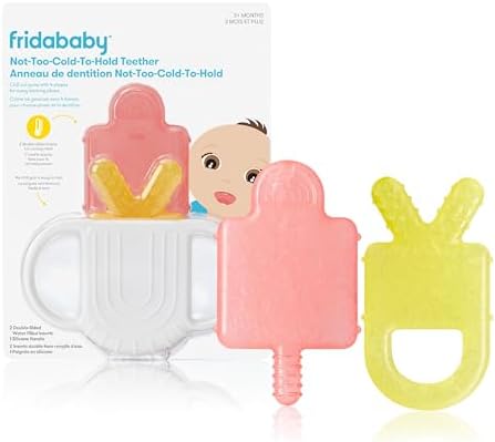 Frida Baby Silicone Teething Toys 4-in-1 Teether for Babies & Infants Teething Relief for 0-18 months Not-Too-Cold-to-Hold Soothing Baby Teether BPA-Free