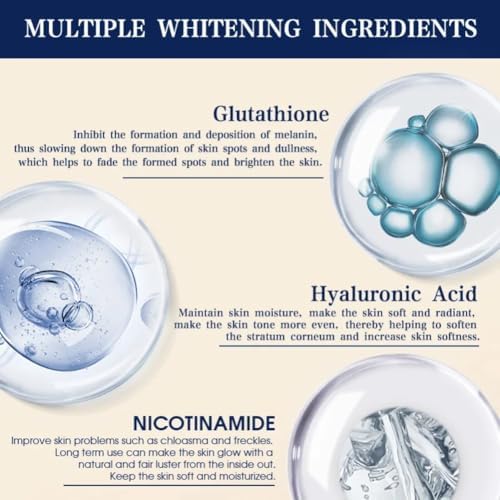 Glutathione Whitening Face Cream Brightens Skin Tone Easy To Absorb Moisturizing Cream Reduce Dark Spots Improve Skin Dullness For Wrinkle Reduction Tone Enhancement (1PCS)