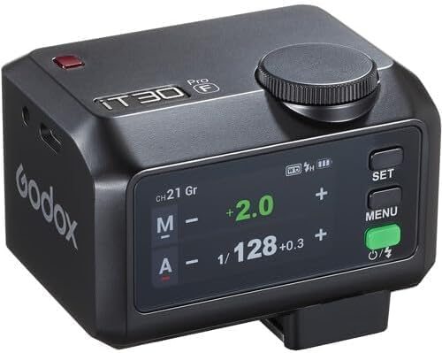 Godox IT30Pro F TTL Flash For Fuji Godox IT30 Pro F Camera Flash IT30ProF 2.4G HSS 1/8000s Full-Color Touchscreen Compatible With X100VI XT5 XM5 XT30 II XT50 XS20 XS10 X-E4 X-T4 X-T3 GFX50R (Black)