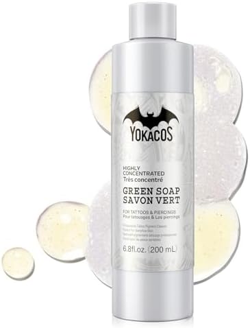 Green Soap for Tattoo Piercing Aftercare Green Soap Cleanser High Concentration Foam/Spray Fluid Supplies Before During and After Tattooing Tattoo Supplies for Artists and Personal Use 6.8 fl.oz