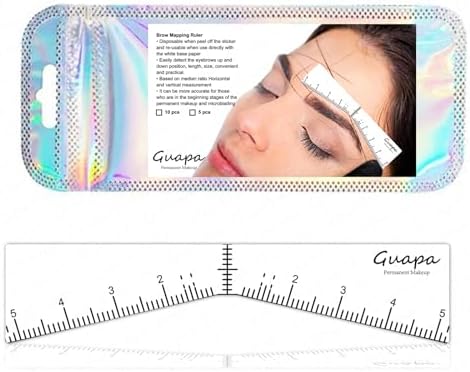 Guapa Eyebrow Ruler Stencils Mapping Brow Tools Microblading Stickers Permanmemt Makeup Eyebrow Shaping Kit Self Adhesive Measurement Ruler For Tattoo Supplies