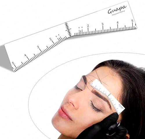 Guapa Eyebrow Ruler Stencils Mapping Brow Tools Microblading Stickers Permanmemt Makeup Eyebrow Shaping Kit Self Adhesive Measurement Ruler for Tattoo Supplies