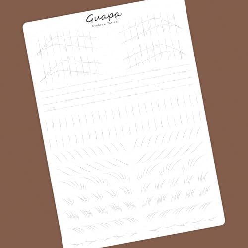 Guapa Nano Brows Tattoo Practice Skin - Dotted Line Pre-printed Eyebrow Practice Pad For Permanent Makeup Machine Tatoo Artists And Beginners
