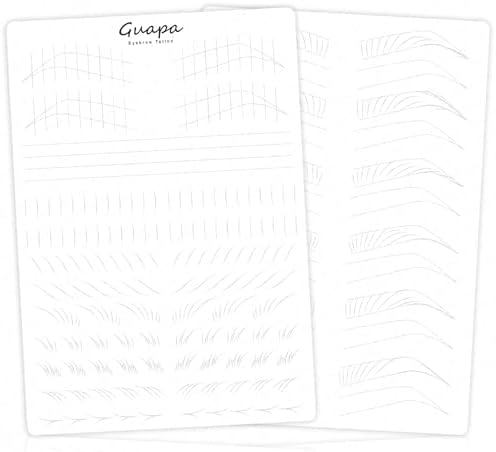Guapa Nano Brows Tattoo Practice Skin - Dotted Line Pre-printed Eyebrow Practice Pad For Permanent Makeup Machine Tatoo Artists And Beginners