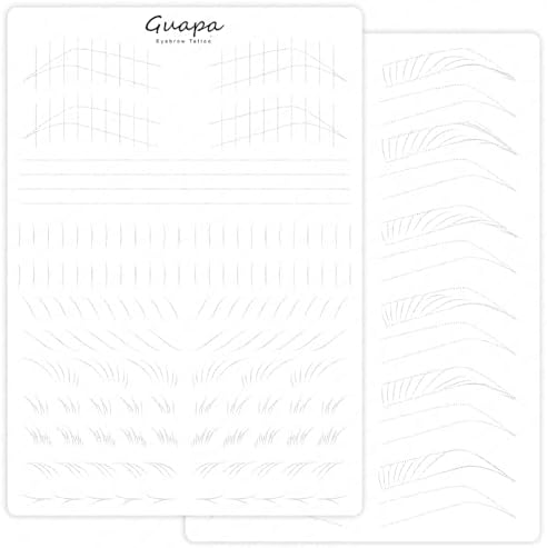 Guapa Nano Brows Tattoo Practice Skin - Dotted Line Pre-printed Eyebrow Practice Pad for Permanent Makeup Machine Tatoo Artists and Beginners