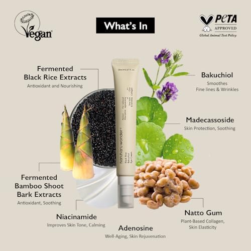 Haruharu Wonder Black Rice Bakuchiol Eye Cream 0.67 Fl.oz / 20ml Anti-Aging Wrinkle Care Natural Retinol Alternative Cruelty Free EWG-Green
