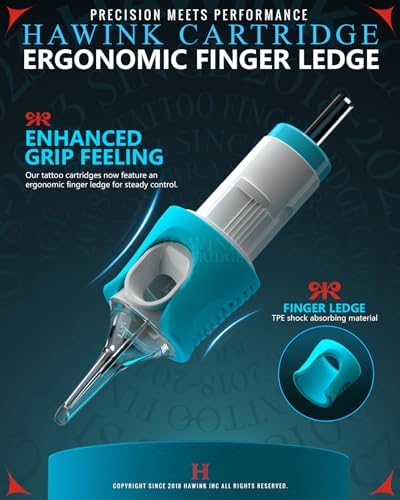 HAWINK 5RL Tattoo Needles Cartridge #10 Bugpin 1 Round Liner 40PCS Tattoo Cartridges Needle X-Taper -1005RL-X