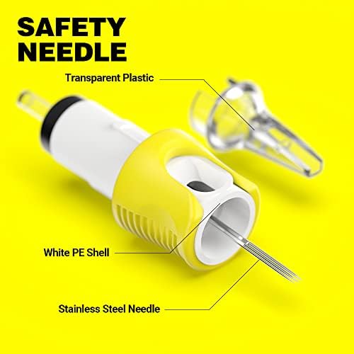 Hawink Tattoo Cartridge Needles #12 Standard 1 Round Liner X-Taper 16PCS With Membrane Professional Disposable Finger Ledge Cartridges EN05S-FG-16-1201RL