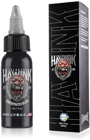 HAWINK Tattoo Ink 1 oz (30ml) Vegan-Friendly USA Standard Black Ink Professional Pigment Supplies Concentrated TI203-30-002