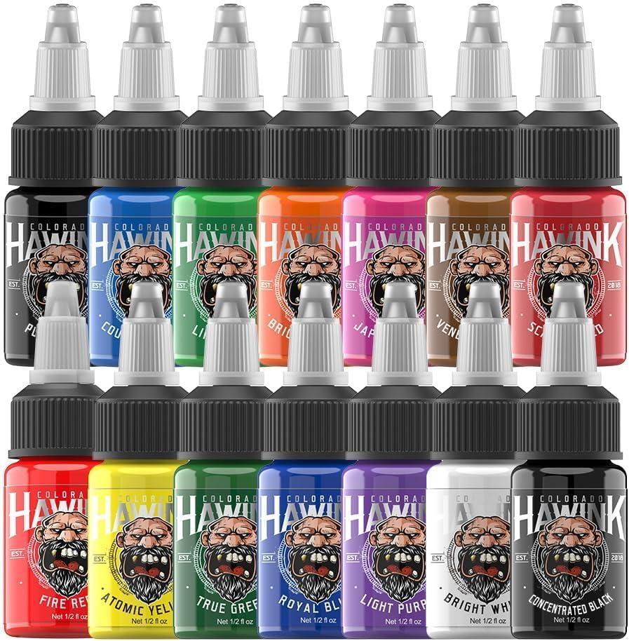 Hawink Tattoo Ink Set 0.5 oz (15ml) Tattoo Supply 14 Colors Pigment Kit Viking Ink USA TI203-15-14