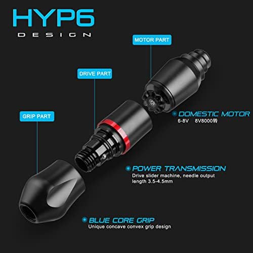 HAWINK Tattoo Kit Wireless Rotary Machine With Power Supply LCD Digital 3.7V Lithium Battery 1600mAh 1Pcs 7 Inks HWP6KITP155-1