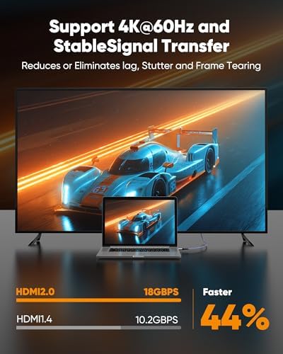 HDMI Cable 3.3 Feet 4k HDMI 2.0 Cable EARC-Snowkids 18Gbps High Speed HDMI Cord (4K 60Hz 3D Support Ethernet Function Video 4K UHD 2160p HD 1080p For Fire-TV Net-filx PS-3/4 Ect)