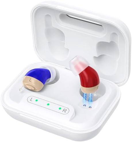 Hearing Aids for Seniors Rechargeable (ITE) In-Ear Design with Auto On/Off Anti-Howling Technology Smart Noise Reduction Chip for Crystal Clear Sound Comfortable Fit for Elderly & Hearing Loss