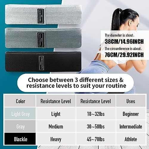 Houselog Resistance Bands Sets Portable Exercise Loops For Legs And Hip 3 Resistance Level Workout Weight Bands With Non-Slip Design Workout Flexbands For Home Gym Office Yoga Pilates