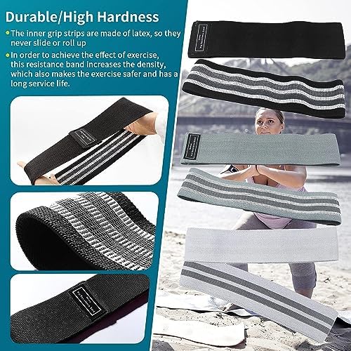 Houselog Resistance Bands Sets Portable Exercise Loops For Legs And Hip 3 Resistance Level Workout Weight Bands With Non-Slip Design Workout Flexbands For Home Gym Office Yoga Pilates