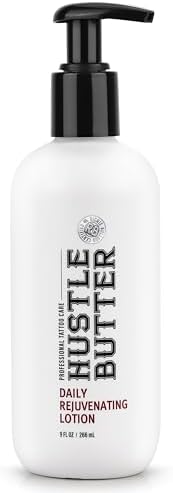 Hustle Butter Tattoo Aftercare - Daily Tattoo Lotion - Naturally Derived Vegan Cruelty Free - Everyday All Over Use and Moisturized Tattoos - 266 ml