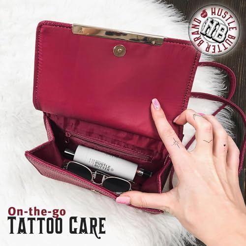 Hustle Butter Tattoo Aftercare - Tattoo Balm Stick - On The Go Tattoo Aftercare - Naturally Derived Vegan Cruelty Free - Mess Free - 45g