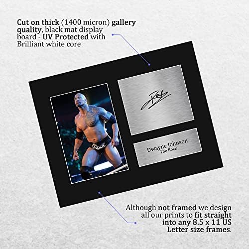 HWC Trading USL Dwayne Johnson The Rock Gifts Printed Signed Autograph Picture For WWE & WWF Memorabilia Fans - US Letter Size