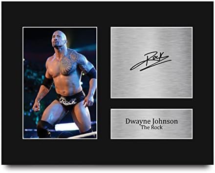 HWC Trading USL Dwayne Johnson The Rock Gifts Printed Signed Autograph Picture for WWE & WWF Memorabilia Fans - US Letter Size