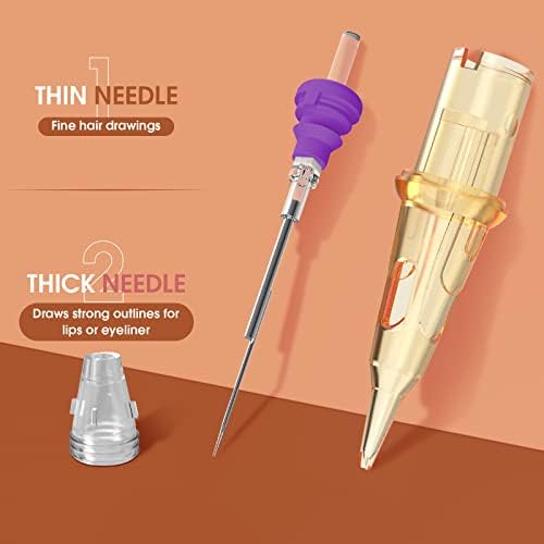 INKin Professional Tattoo Cartridge Needles Round Liner Permanent Makeup 3RL 0.25MM Needles For Hair-Scalp Rotary Pen Machine Supply 20Pcs (0.25mm/1RL)