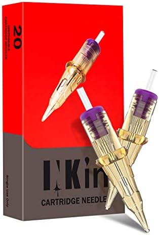 INKin Professional Tattoo Cartridge Needles Round Liner Permanent Makeup 3RL 0.25MM Needles for Hair-Scalp Rotary Pen Machine Supply 20Pcs (0.25mm/1RL)