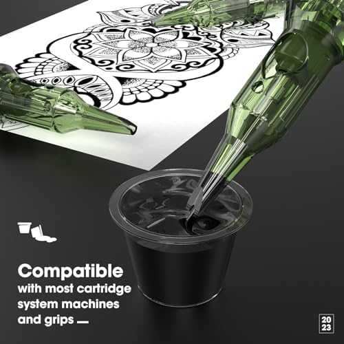 INKin REVO Tattoo Cartridge Needles Disposable Tattoo Needles With Re-Define Precision #10 Bugpin 0.30mm Round Liner 3RL Upgraded Design Durable Needle Cartridges For Tattooing 20Pcs (R1003RL)