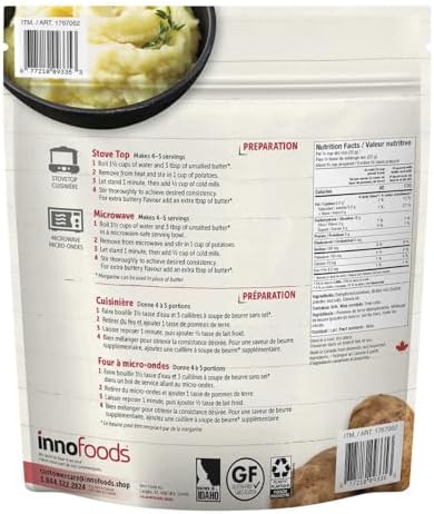 Innofoods Just Real Spuds Genuine Creamy Mashed Potatoes Gluten Free 45 Servings - 1Kg