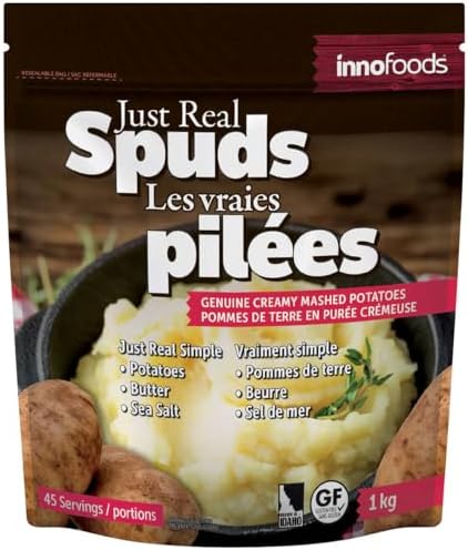 innofoods Just Real Spuds Genuine Creamy Mashed Potatoes Gluten Free 45 Servings - 1Kg