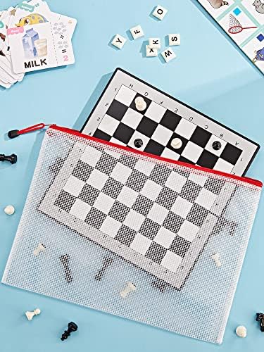 JARLINK 18 Pack 8 Sizes Mesh Pouch 9 Colors Zipper File Bags Document Multipurpose Travel Bags For Office School Board Game Puzzles Cosmetics Travel Accessories And Home Organize