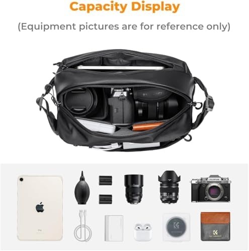 K&F Concept 2 In 4 Sling Bag Everyday Shoulder Bag & Multifunction Photography Crossbody Camera DSLR Backpack Portable Bag