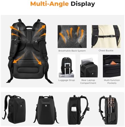 K&F Concept DSLR Camera Backpack Large Hardshell Photography Camera Bag With 15-15.6Inch Laptop Compartment With Rain Cover