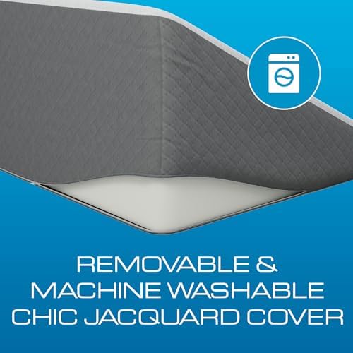 Kӧlbs Bed Wedge Pillow With Memory Foam Top Chic Jacquard Grey And White Cover (7.5" Height)