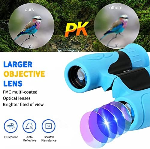 Kids Binoculars Shockproof 8 X 21 High Resolution Compact Kids Binoculars Real For 3-12 Boys And Girls Perfect For Bird Watching Hiking Camping Travel Christmas Birthday Gift